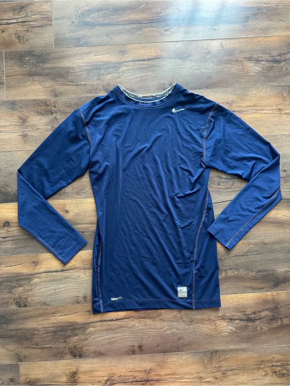 Nike Pro Tight Navy Compression Long Sleeve Athletic Base Layer Medium